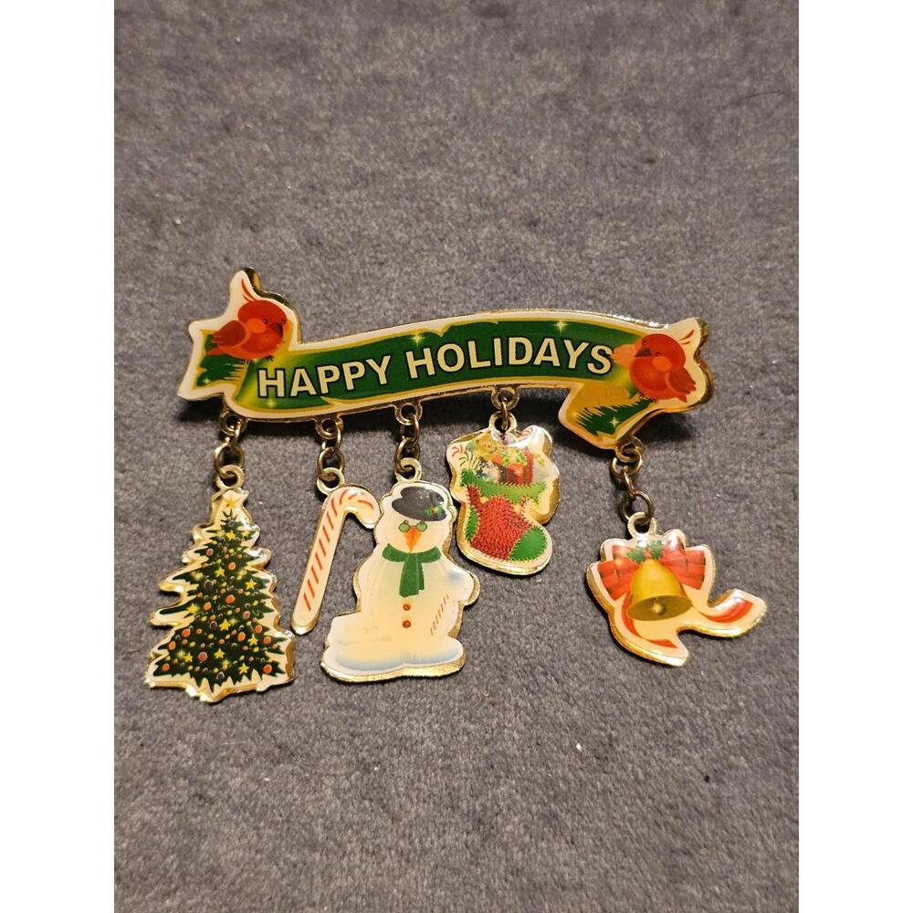 Seasons Greetings Christmas Pin